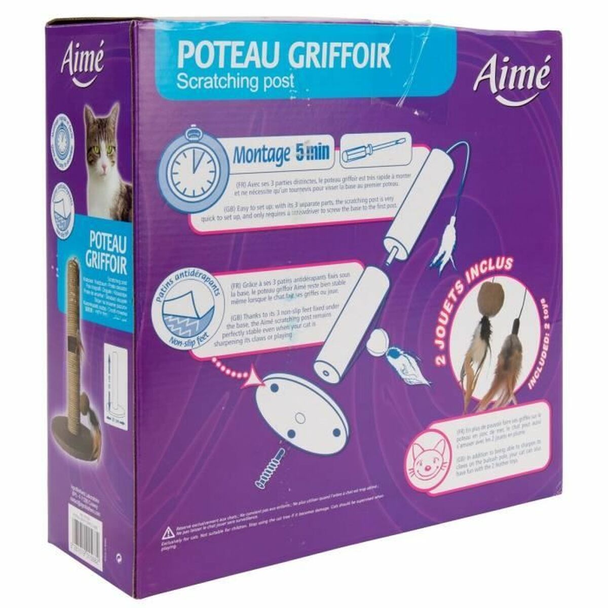 Kratzbaum für Katzen Aimé 48 x 30 cm Braun natürlich | MONTE PETS