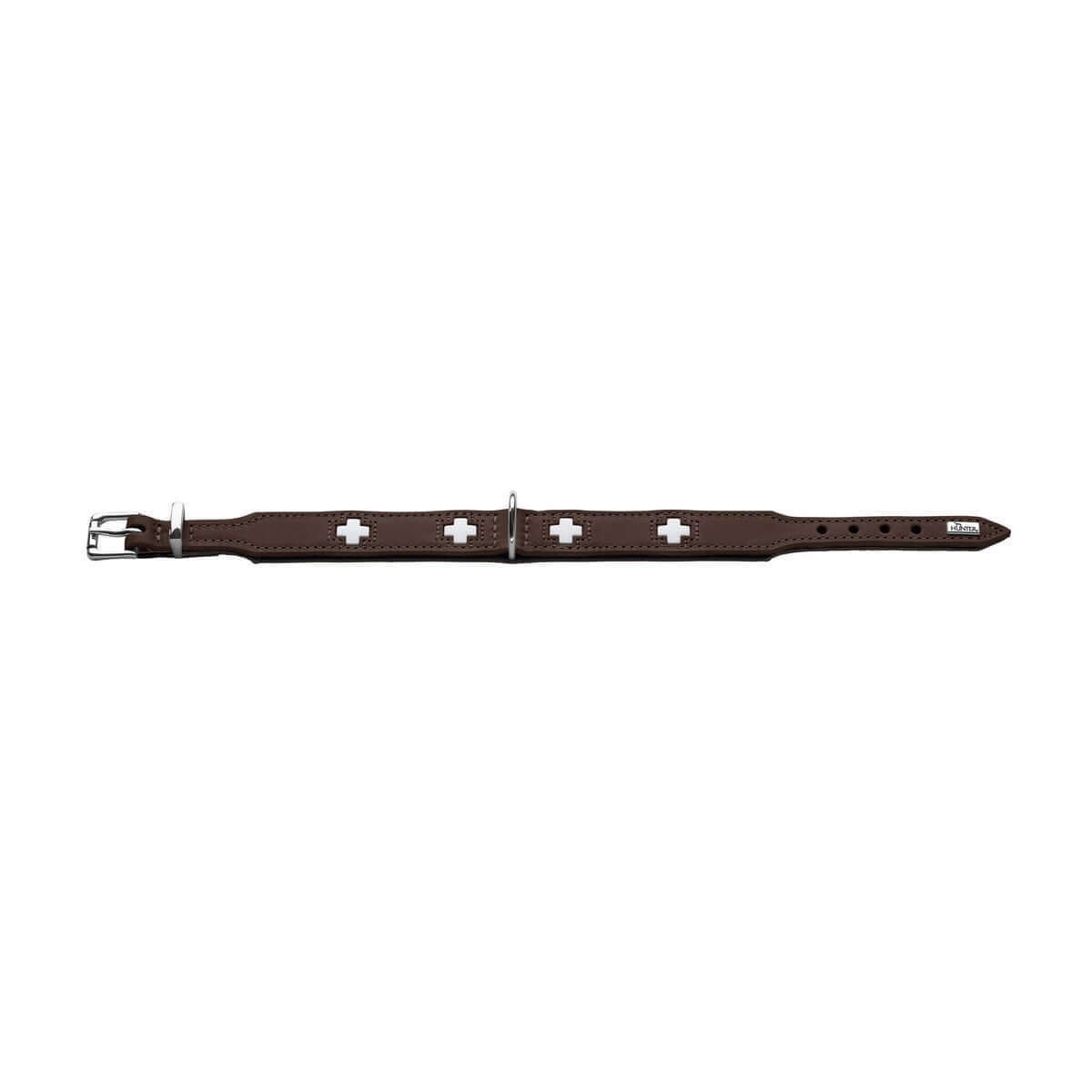 Hundehalsband Hunter Braun Schwarz M 55 cm | MONTE PETS