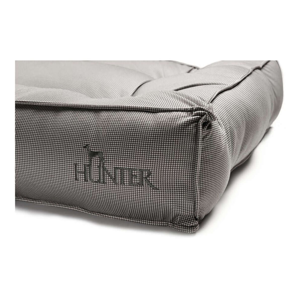 Hunter Lancaster Hundebett Grau detailansicht des bequemen Hundebetts in hochwertigem Polyester.
