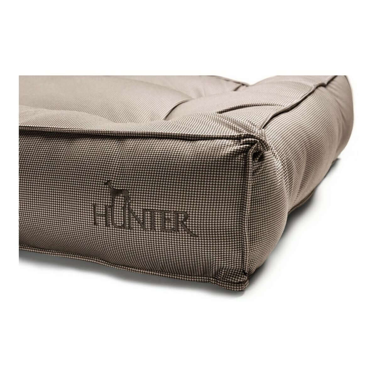 Detailansicht des Hunter Lancaster Hundebett Braun mit elegantem Design und komfortabler Polsterung.
