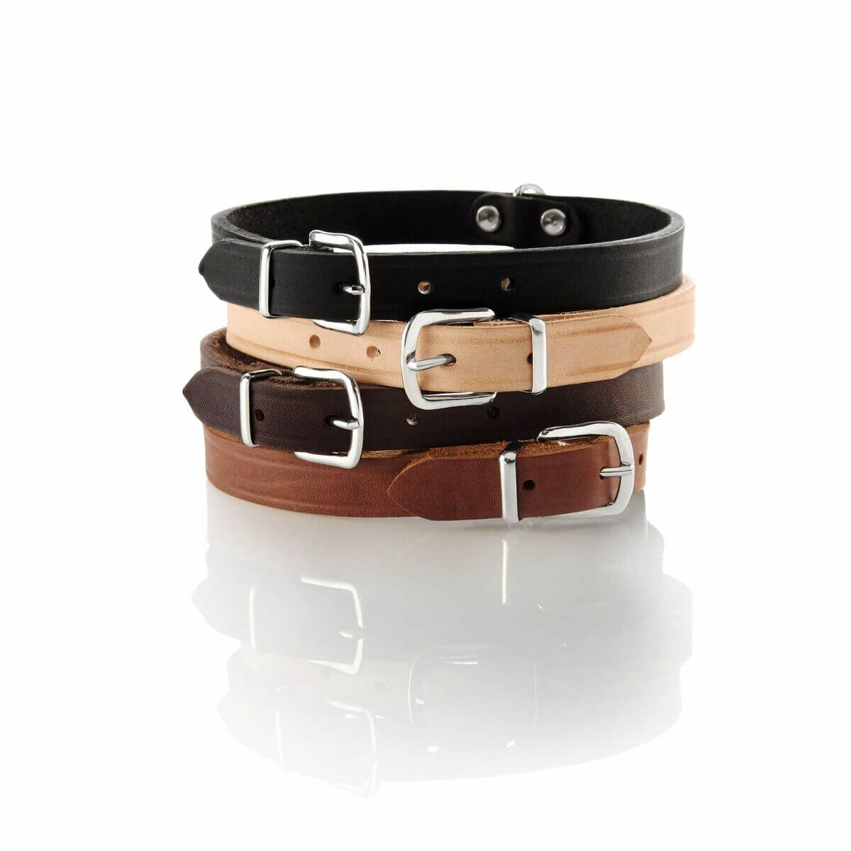 Hundehalsband Hunter Aalborg Braun XS 24-29 cm in Leder mit verschiedenen Farbvariationen und Stahl-Schnallen