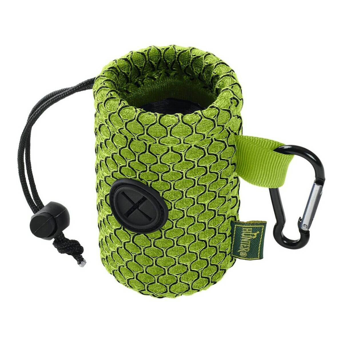 Beutelspender Hunter Neongrün von MONTE PETS, leicht und strapazierfähig für Spaziergänge.