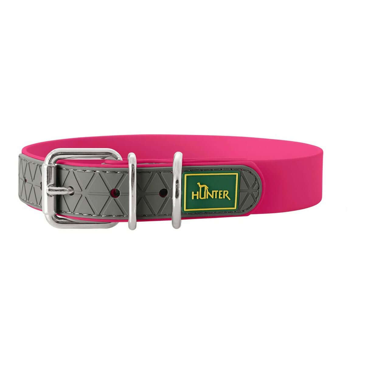 Hundehalsband Hunter Convenience Rosa 42-50 cm in modischer Signalfarbe und robuster Ausführung