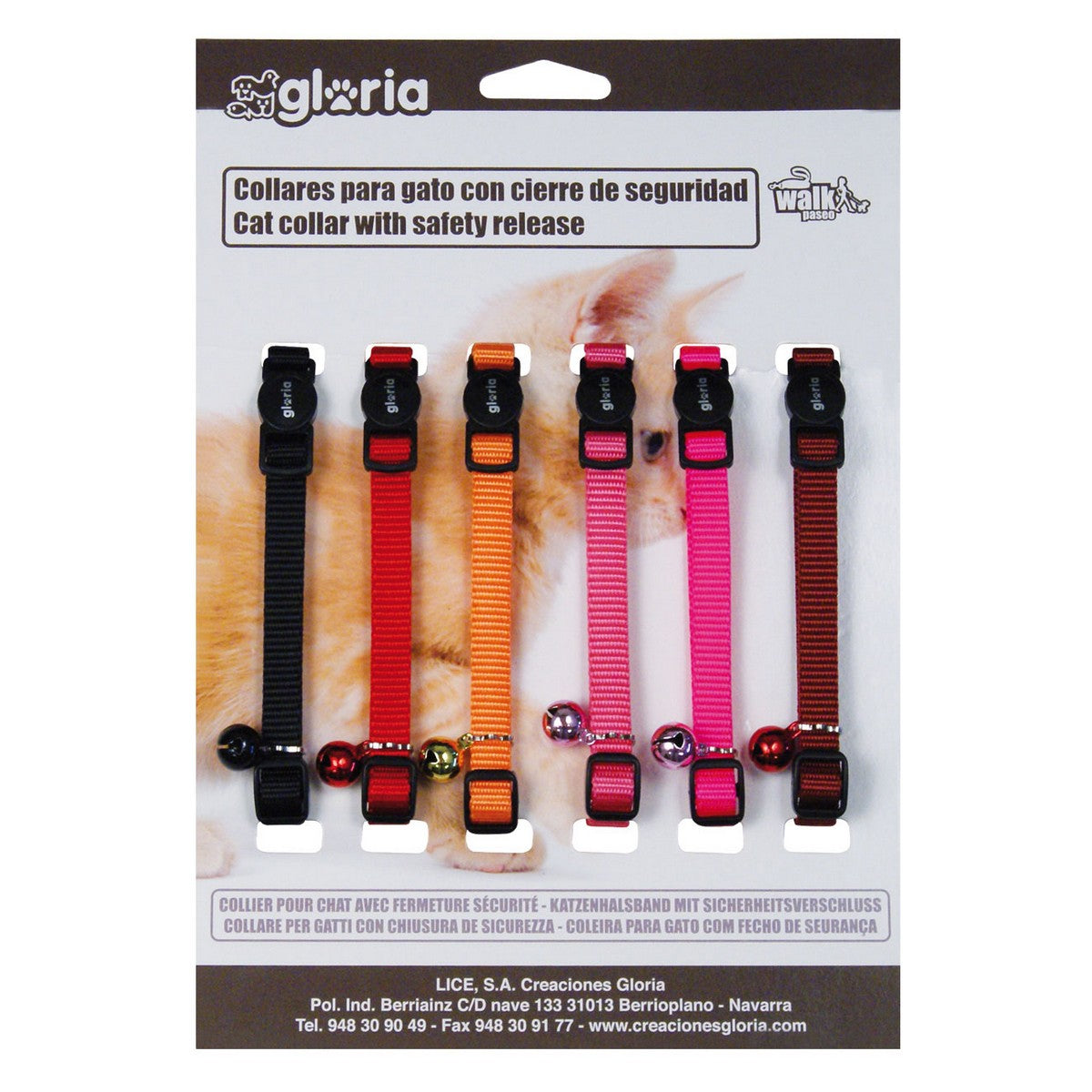 Katzenhalsband Gloria Classic Bunt weich 6 Stück | MONTE PETS