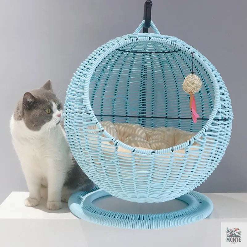 Katzenhängesessel Rattan für stilbewusste Katzen | MONTE PETS