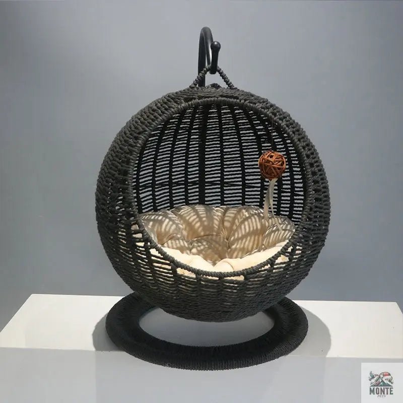 Katzenhängesessel Rattan für stilbewusste Katzen | MONTE PETS