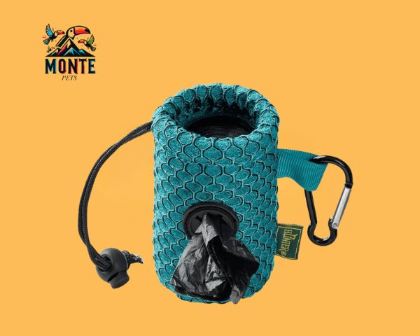 Beutelspender Hunter Türkis von MONTE PETS – praktisches Design für Hundebesitzer unterwegs.