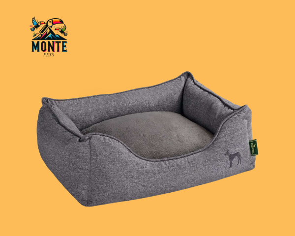 Hundesofa Hunter Boston Grau von MONTE PETS, elegantes Hundesofa in Grau, 60 x 50 cm.