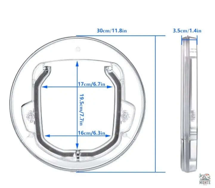 Haustiertür Transparent Rund | Komfortabler Zugang für Katzen & kleine Hunde