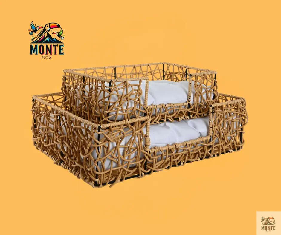 Home ESPRIT – Rattan Haustierbettchen 2er-Set | MONTE PETS