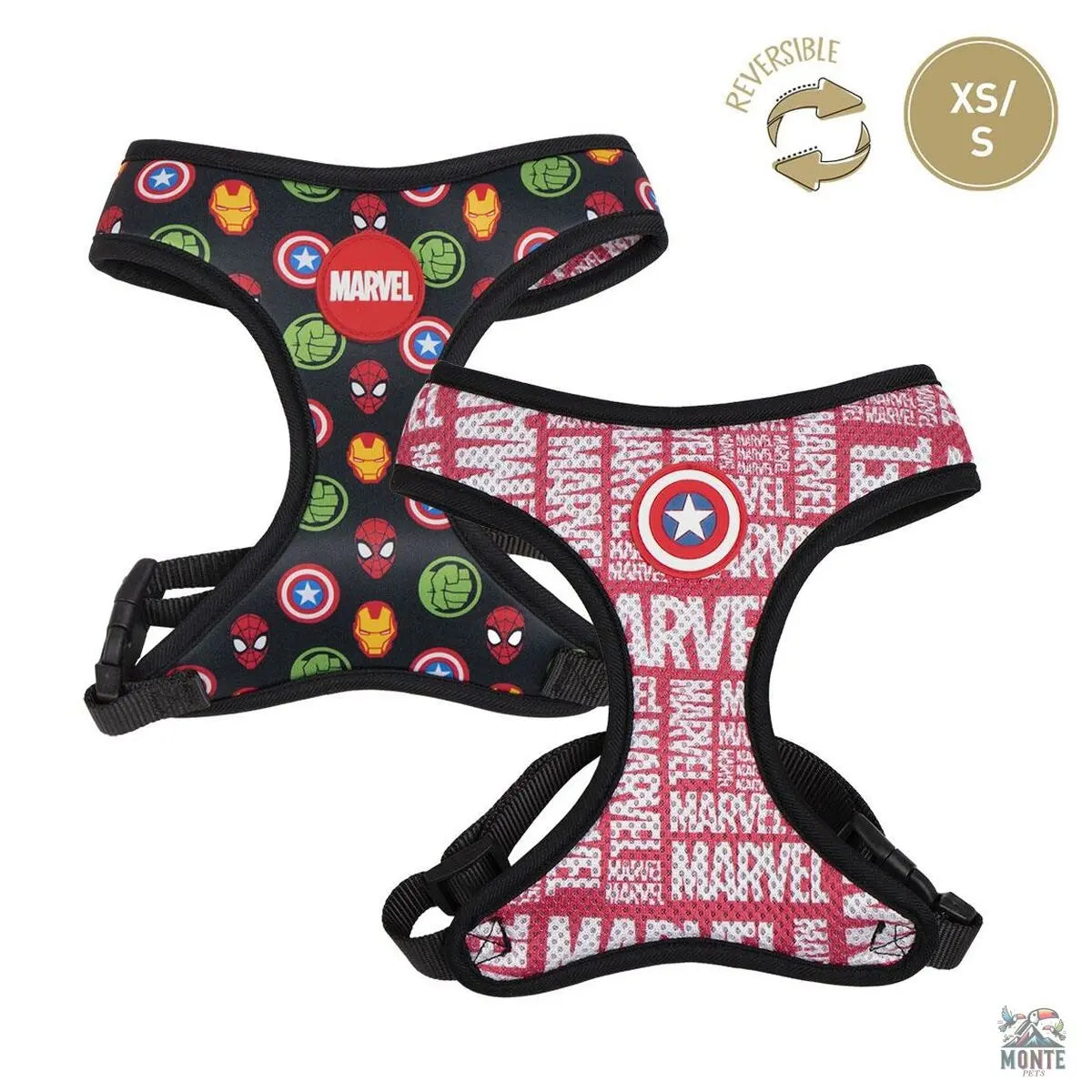 Hundegeschirr Marvel Reversibel Rot XS-MONTE-PETS