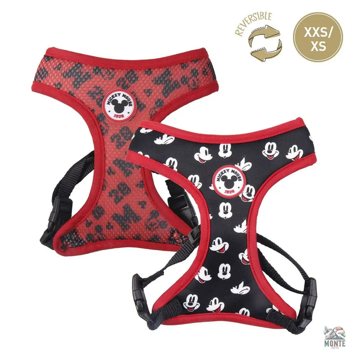 Hundegeschirr Mickey Mouse XXS/XS Schwarz-MONTE-PETS