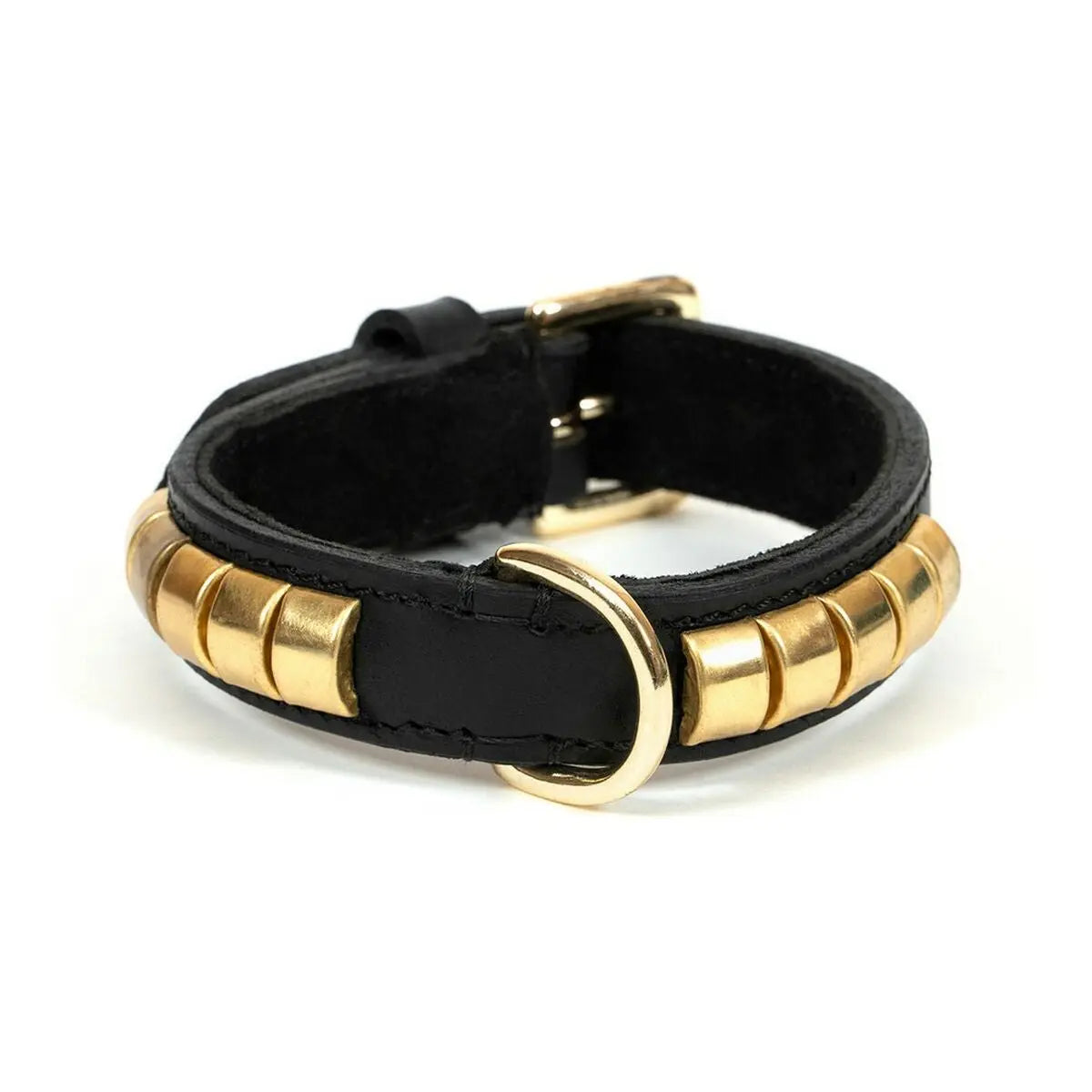 Hundehalsband Gloria Duna Schwarz Gold 45cm (45 x 2.5 cm) | MONTE PETS