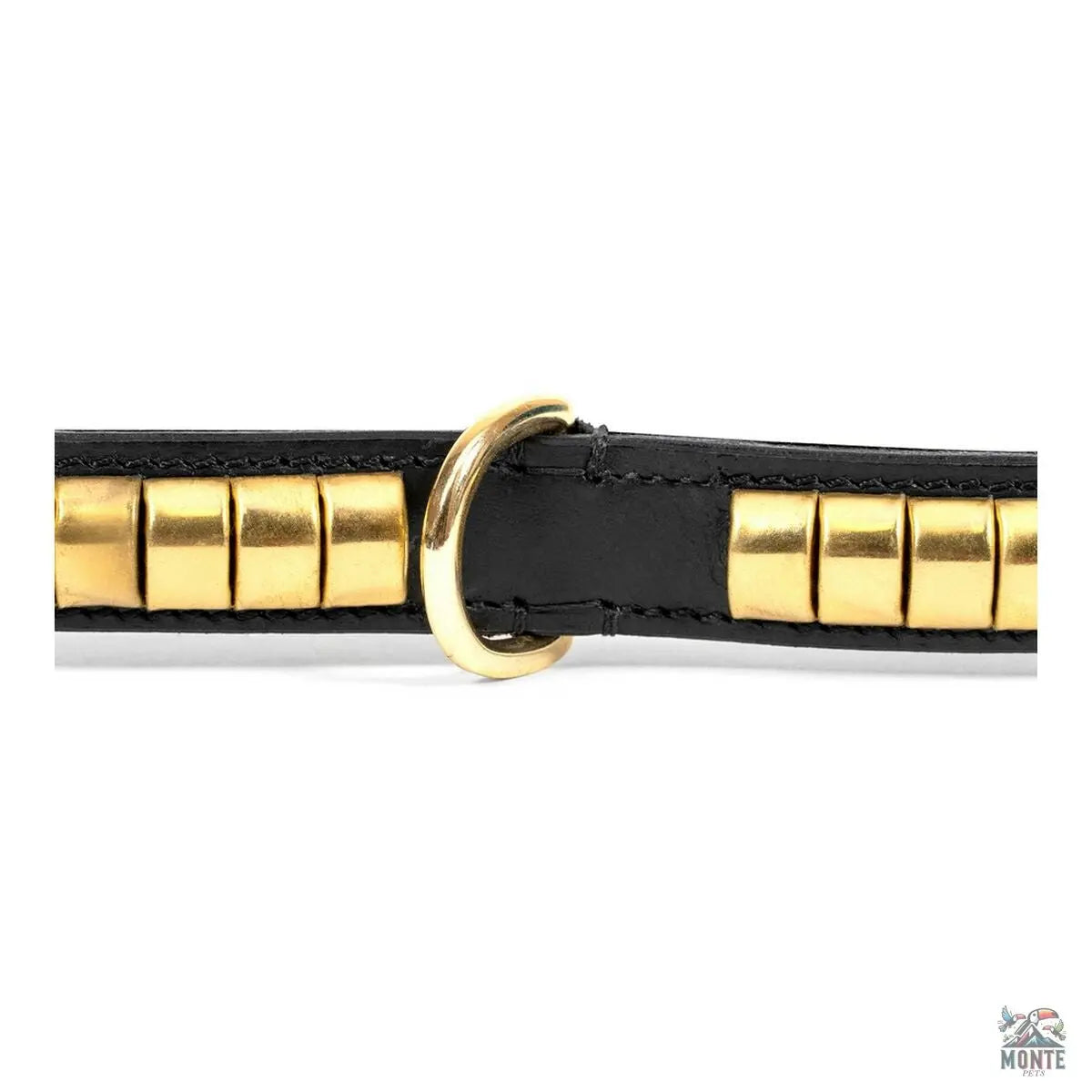 Hundehalsband Gloria Duna Schwarz Gold 45cm (45 x 2.5 cm) | MONTE PETS