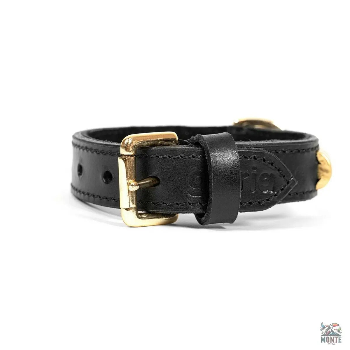 Hundehalsband Gloria Duna Schwarz Gold 45cm (45 x 2.5 cm) | MONTE PETS