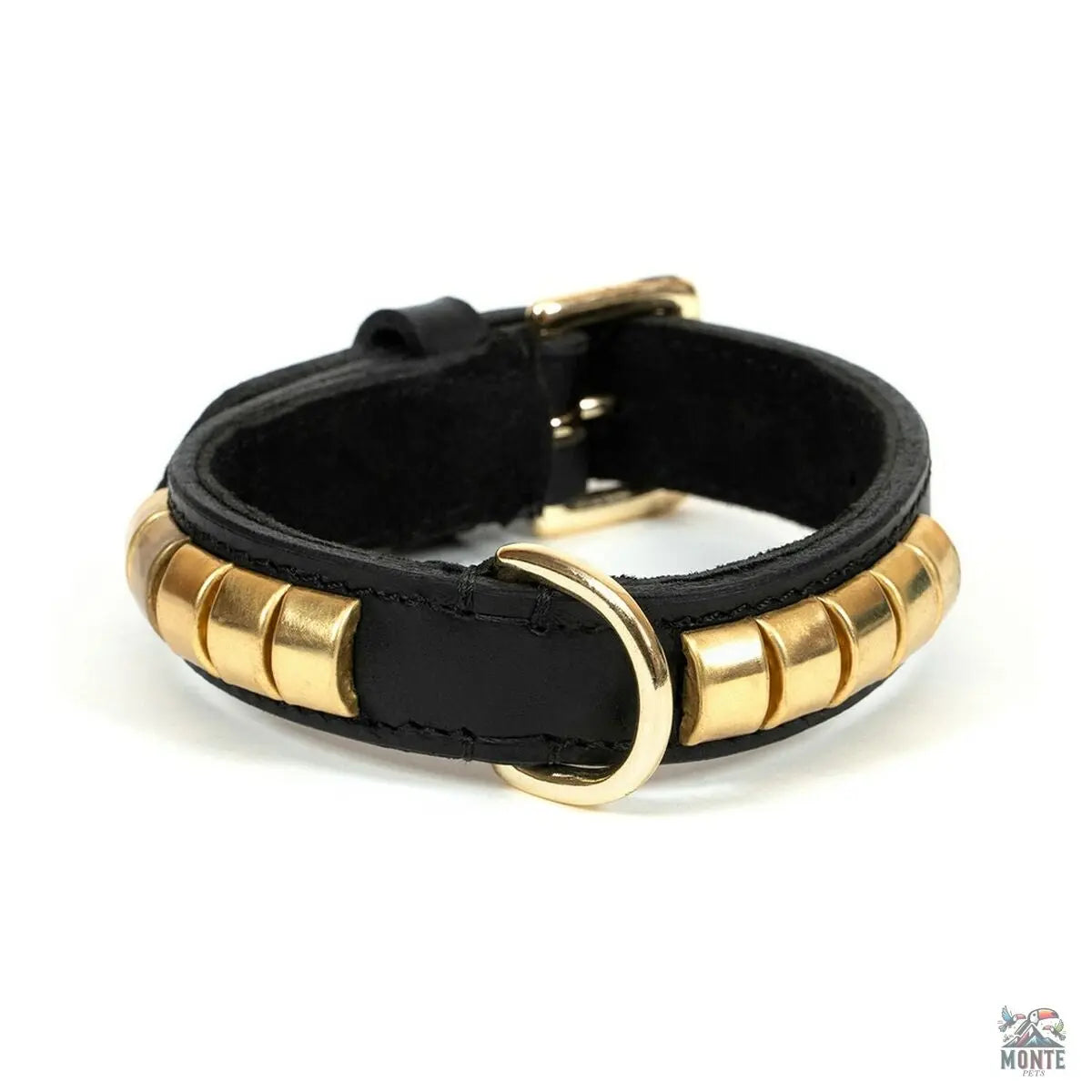 Hundehalsband Gloria Duna Schwarz Gold 60 cm (60 x 2.5 cm) | MONTE PETS