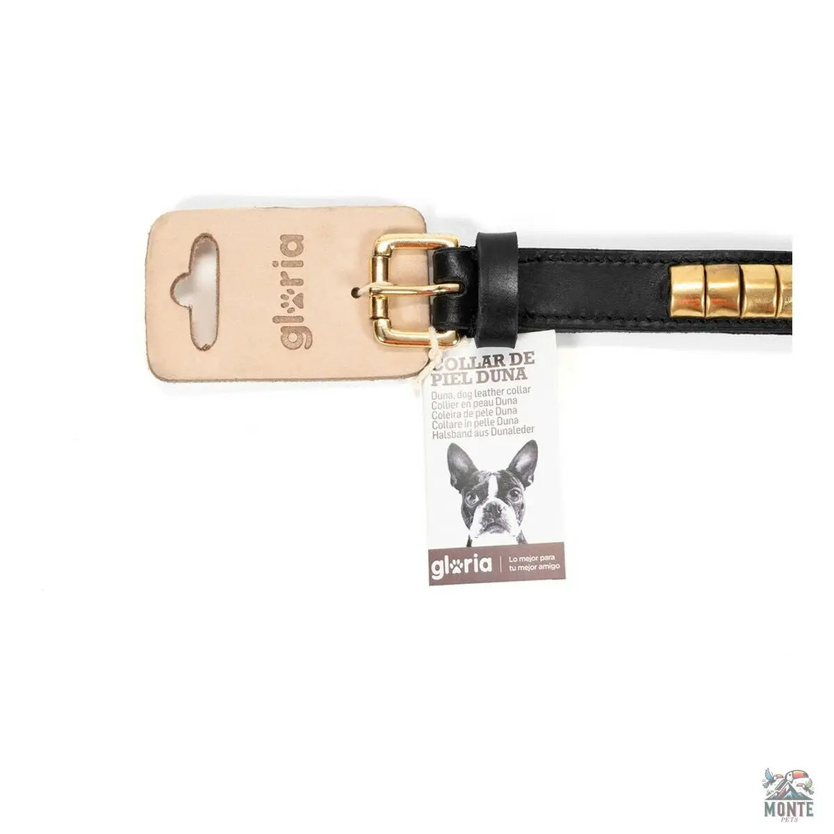 Hundehalsband Gloria Duna Schwarz Gold 60 cm (60 x 2.5 cm) | MONTE PETS