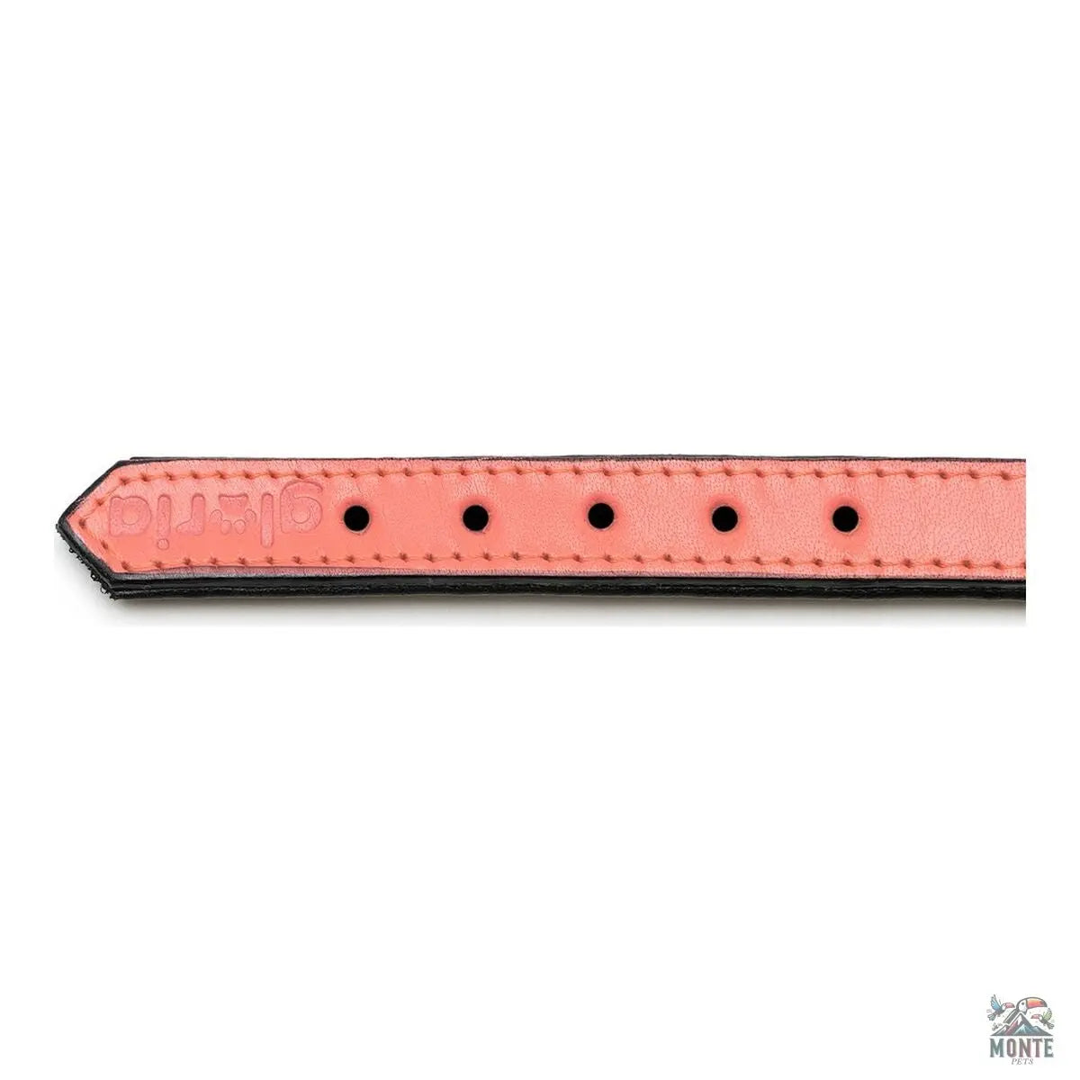 Hundehalsband Gloria Polsterung 45 cm Koralle (45 x 2 cm)-MONTE-PETS