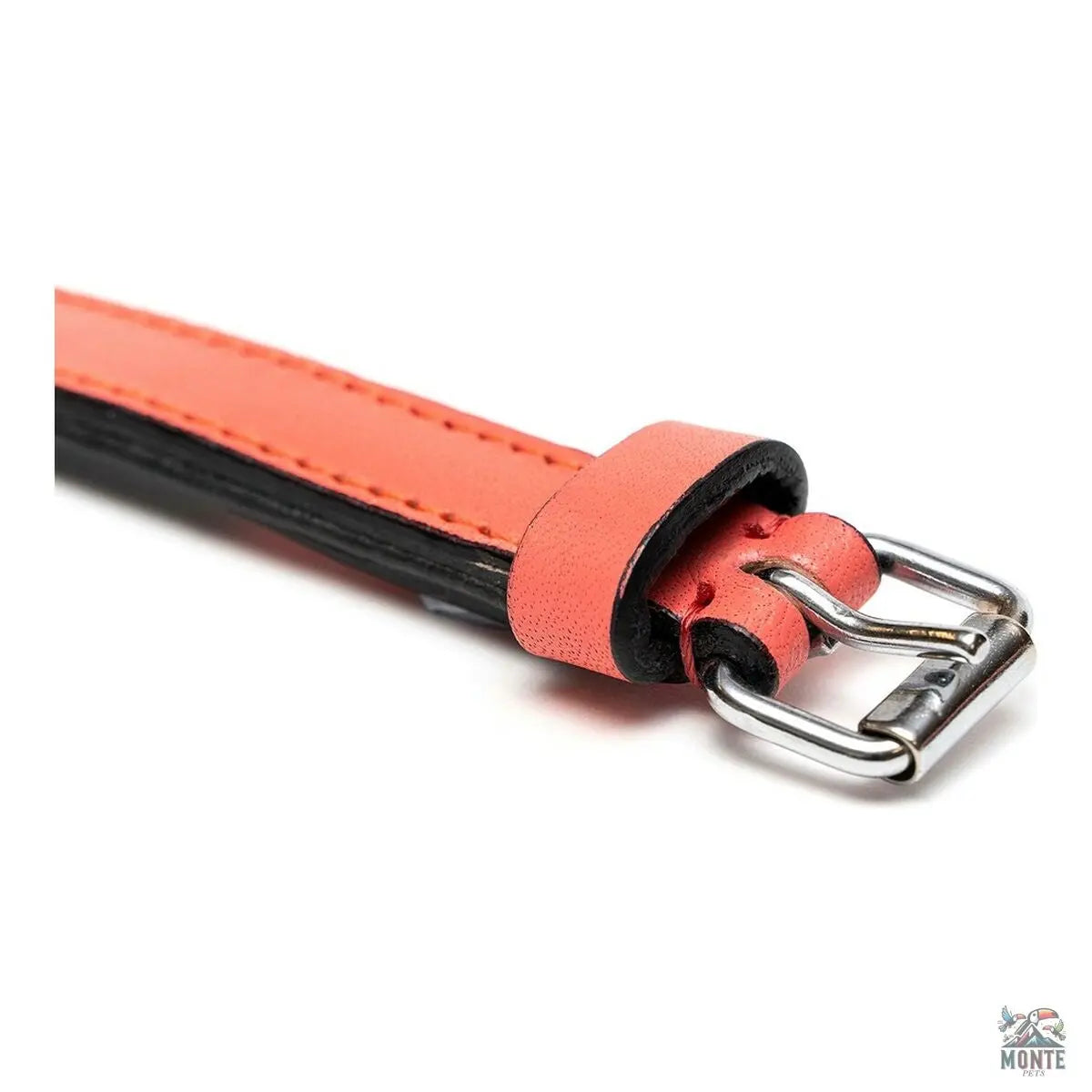 Hundehalsband Gloria Polsterung 45 cm Koralle (45 x 2 cm)-MONTE-PETS