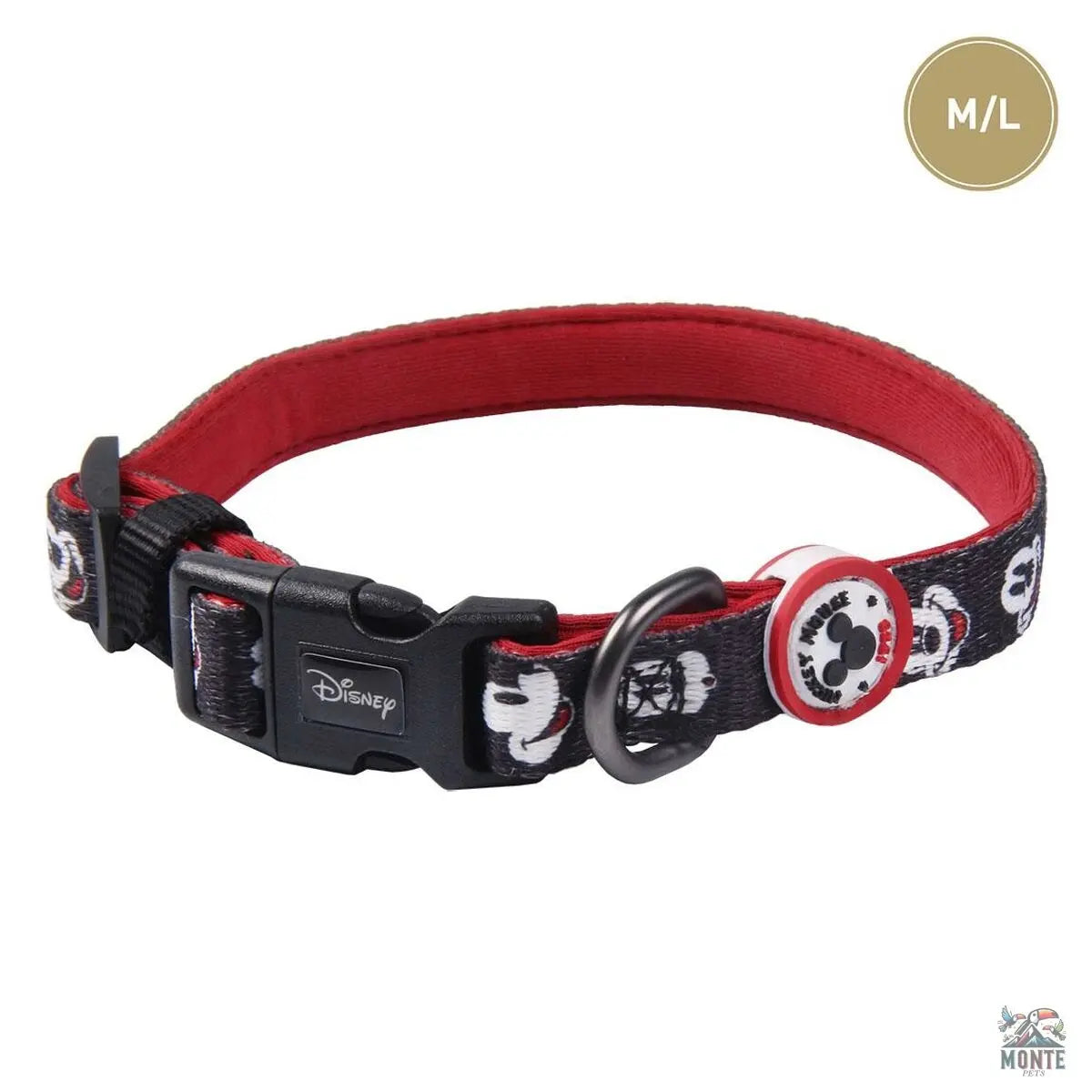 Hundehalsband Mickey Mouse Schwarz M/L-MONTE-PETS