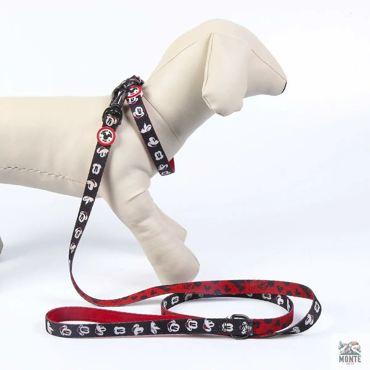 Hundehalsband Mickey Mouse Schwarz M/L-MONTE-PETS