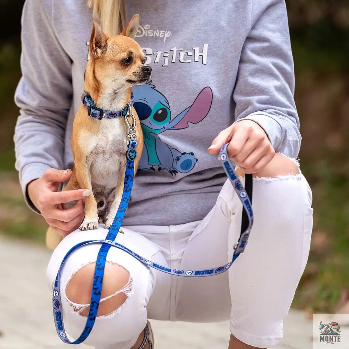 Hundehalsband Stitch XXS/XS Dunkelblau-MONTE-PETS