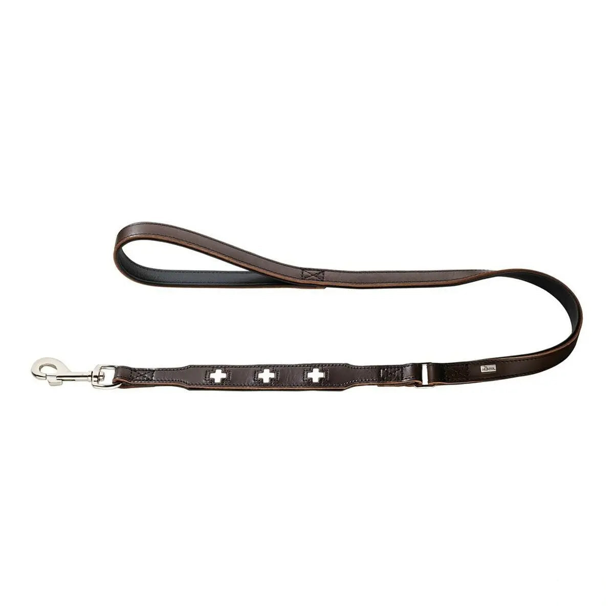 Hunter Swiss – Hundeleine 100 cm Braun aus hochwertigem Leder | MONTE PETS