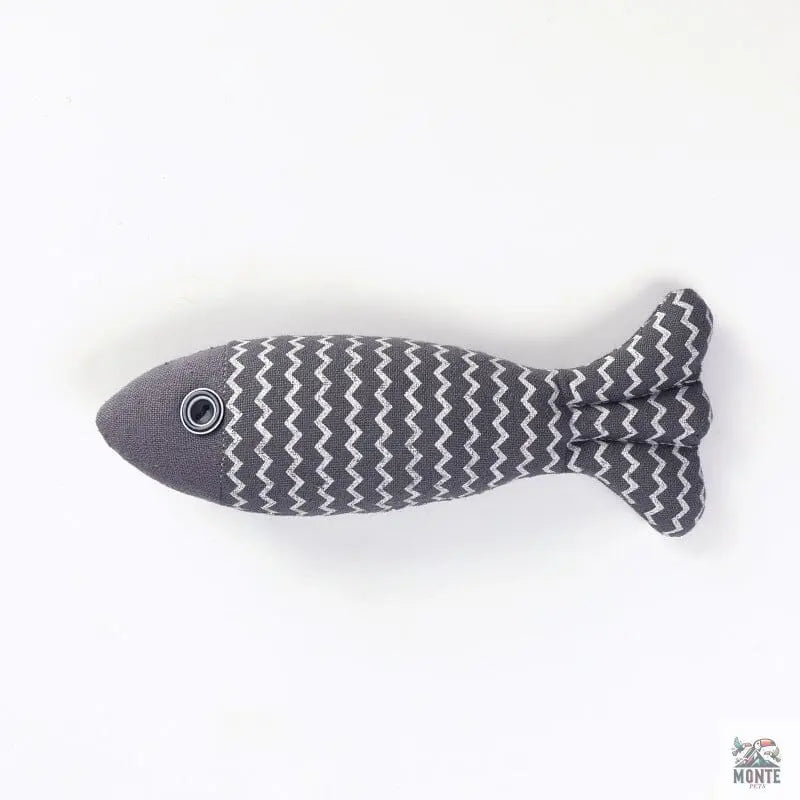 Fröhlicher Fischspaß – Katzenspielzeug Beißspielzeug Fisch aus Leinen | MONTE PETS