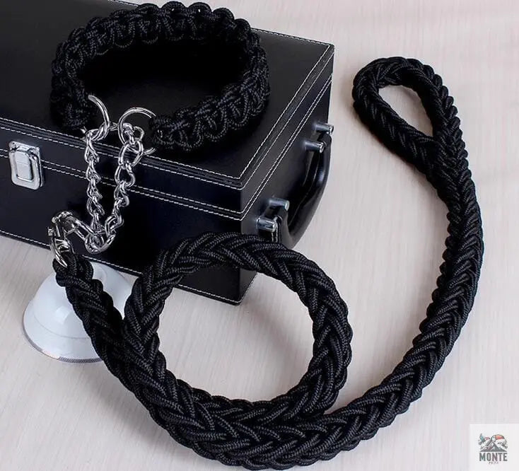 KomfortPlus Hundeleine und Halsband-Set Hundesicherheit Rot M | MONTE PETS
