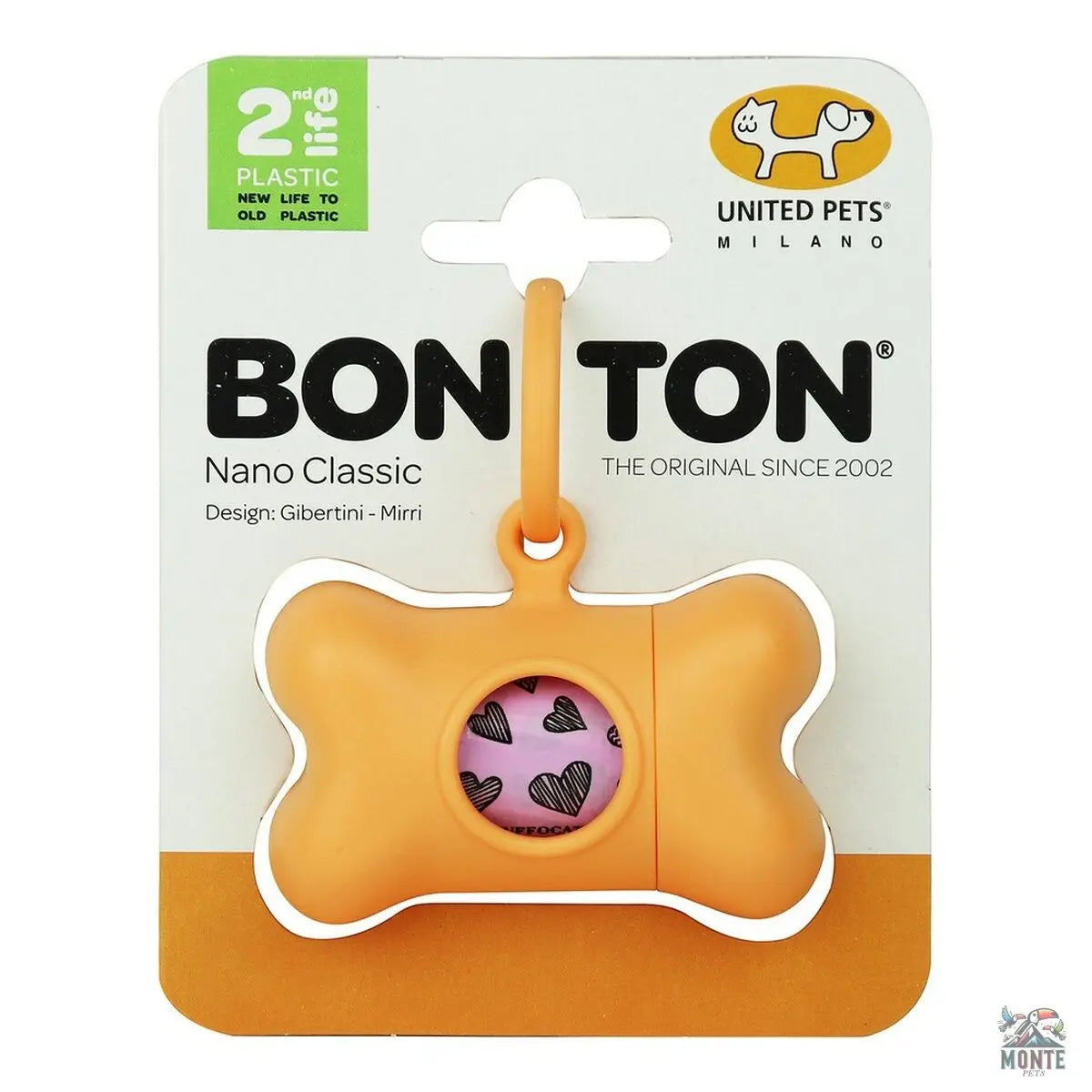 Kotbeutelspender United Pets Bon Ton Nano Classic Hund Orange (6 x 3 x 4 cm)