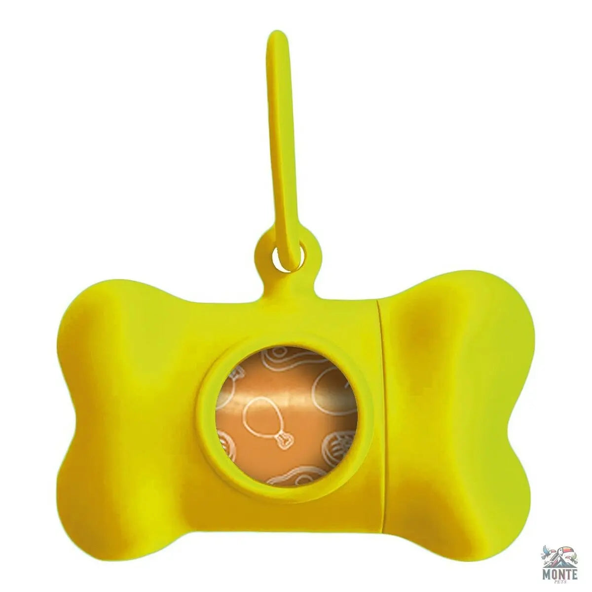 Kotbeutelspender United Pets Bon Ton Neon Hund Gelb (8 x 4,2 x 5 cm)