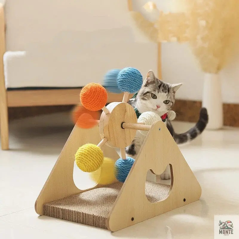 Kratzspielzeug Ferris Funwheel Holzoptik Mittel | MONTE PETS