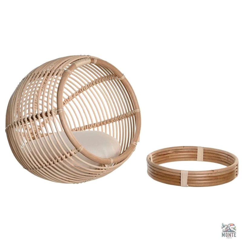 Rattan Haustierbett im Kugeldesign – Natur & Stil vereint | MONTE PETS