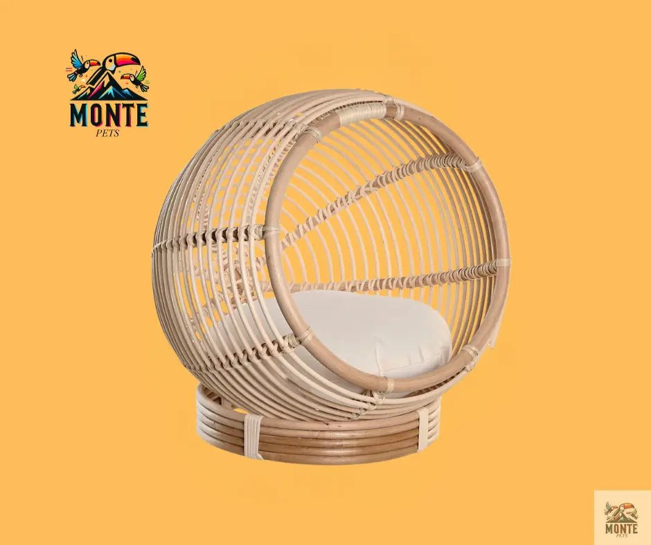 Rattan Haustierbett im Kugeldesign – Natur & Stil vereint | MONTE PETS