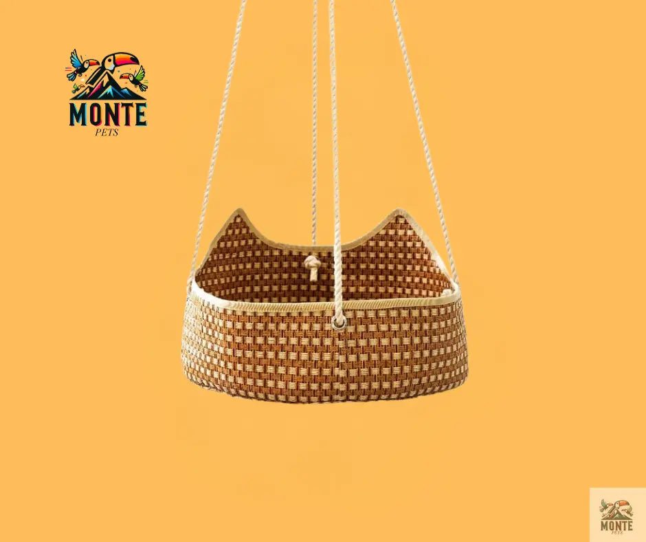 RattanCat – Hängende Katzen-Hängematte aus Rattan | MONTE PETS