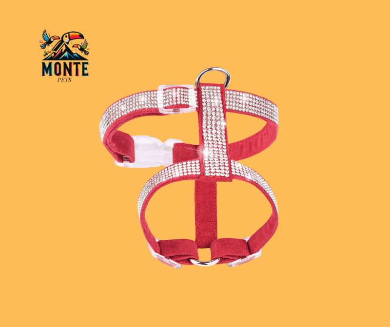 Glitzer Hundegeschirr verstellbar mit Strass | MONTE PETS