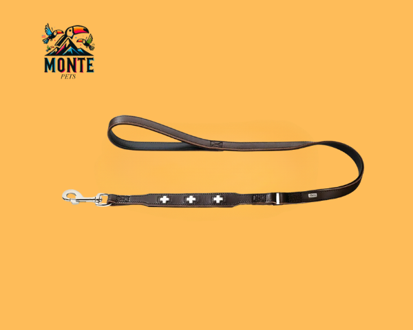 Hunter Swiss – Hundeleine 100 cm Braun aus hochwertigem Leder | MONTE PETS