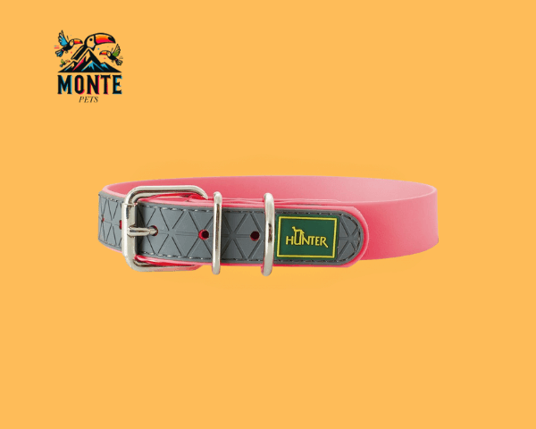 Hundehalsband Hunter Convenience Rosa 28-36 cm, bequem und stylish, robustes Material, hohe Sichtbarkeit für Hunde.