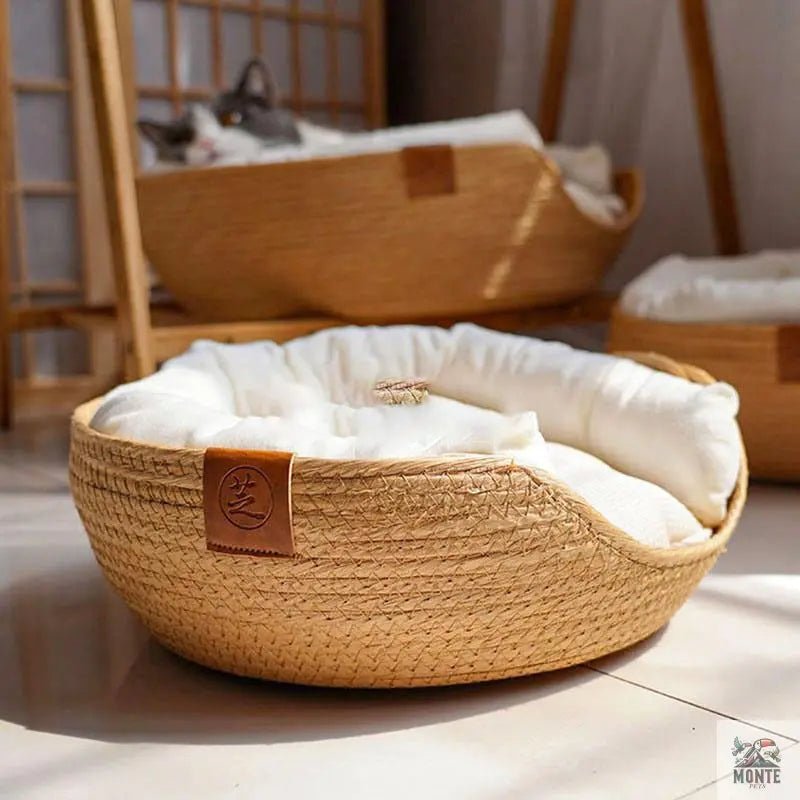 ZenNest – Rundes Katzenbett mit Naturfaser | MONTE PETS