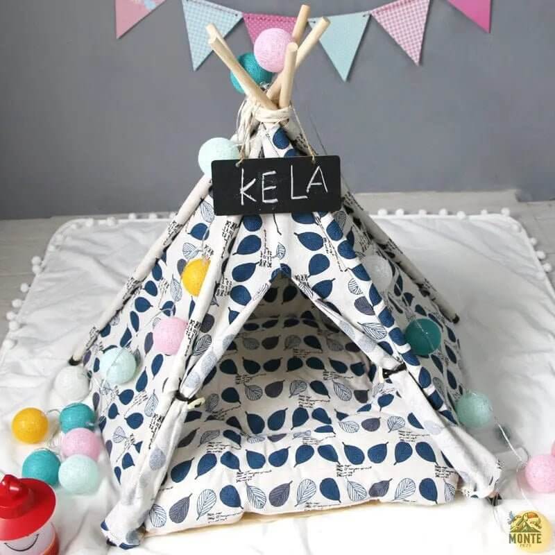 Blättertraum – Haustier Tipi in 3 Größen aus Canvas | MONTE PETS