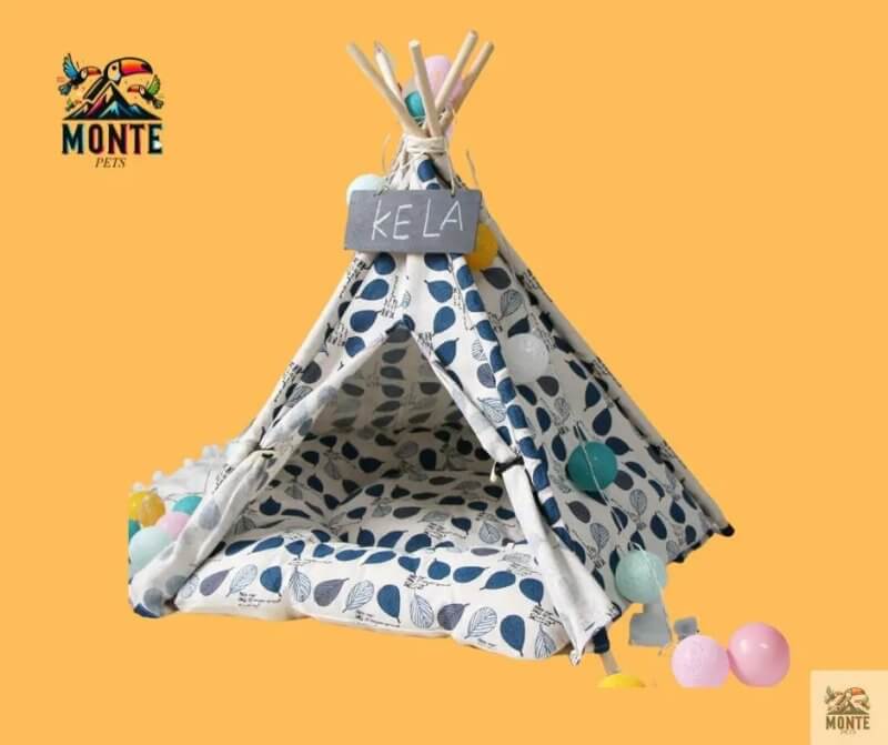 Blättertraum – Haustier Tipi in 3 Größen aus Canvas | MONTE PETS