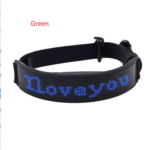 LED Halsband Display in Schwarz mit blau leuchtender Botschaft 'Iloveyou' für Hunde