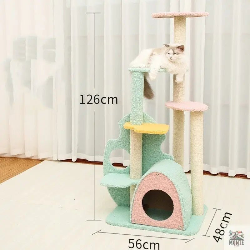 Katzenparadies Kratzbaum Regenbogen | MONTE PETS