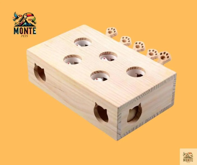 Katzenspaß Deluxe – Interaktives Katzenspielzeug aus Holz | MONTE PETS