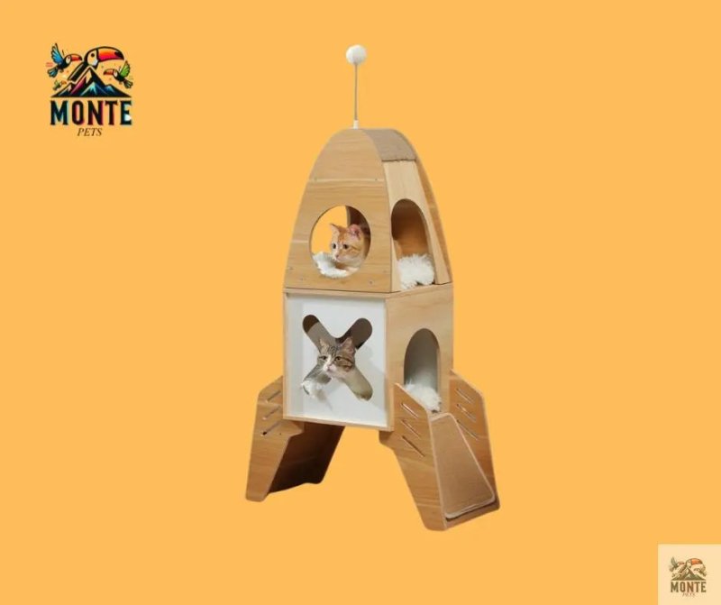 Raketen-Kratzbaum für Katzen – galaktisches Spielvergnügen für Entdecker | MONTE PETS