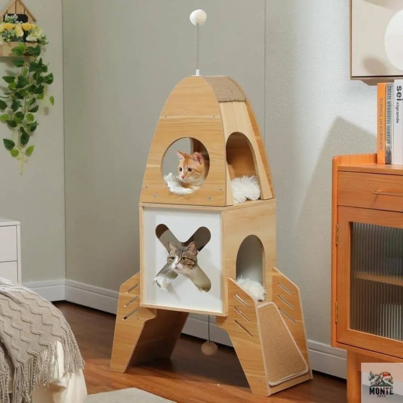 Raketen-Kratzbaum für Katzen – galaktisches Spielvergnügen für Entdecker | MONTE PETS