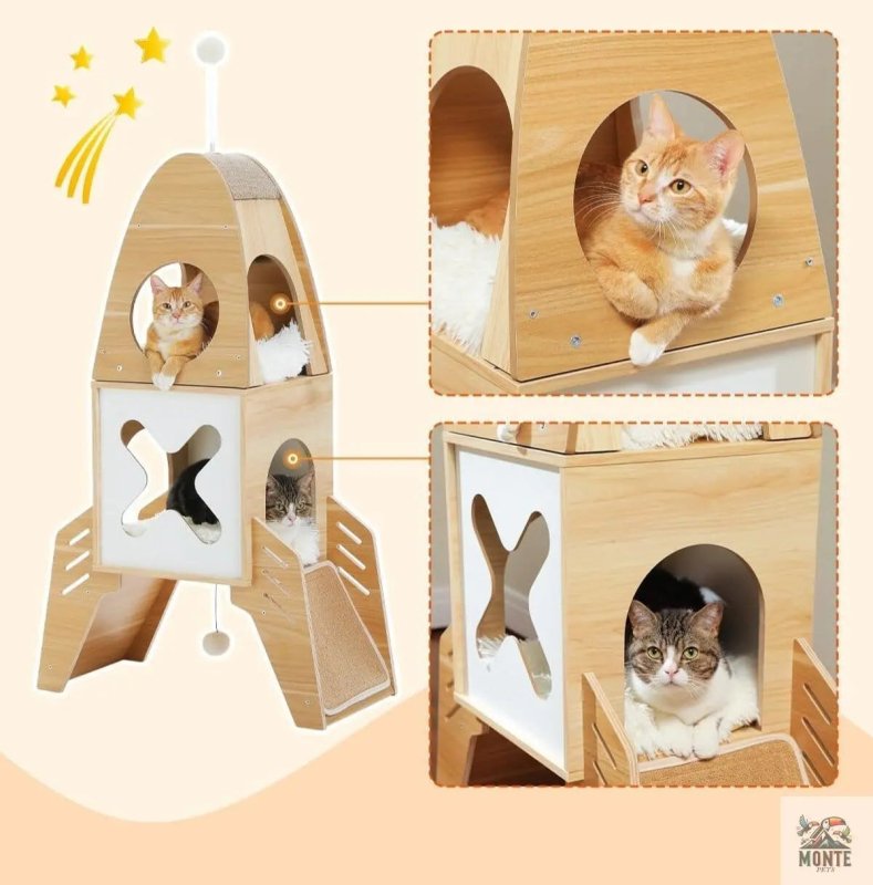 Raketen-Kratzbaum für Katzen – galaktisches Spielvergnügen für Entdecker | MONTE PETS